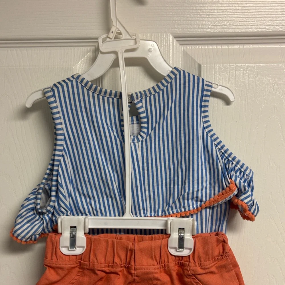 Freestyle Revolution Blue and White Striped Top and Coral Shorts - Picture 5 of 6